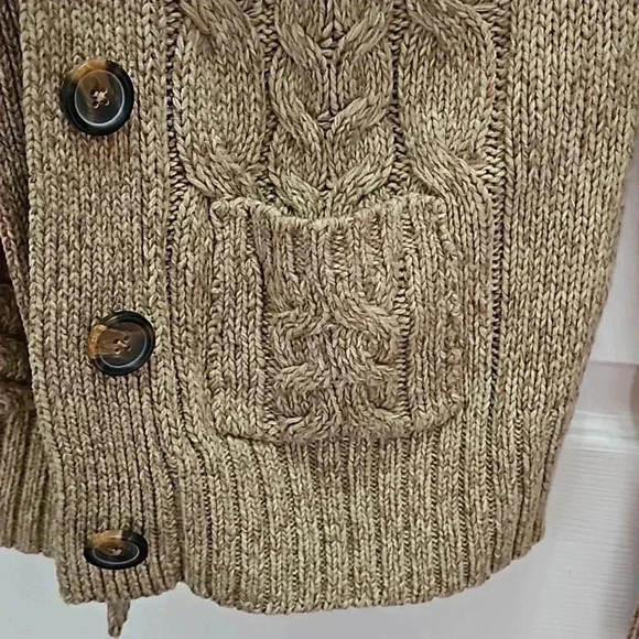 St John's Bay Tan Knit Professor Womens Cardigan Size S. - Picture 4 of 7